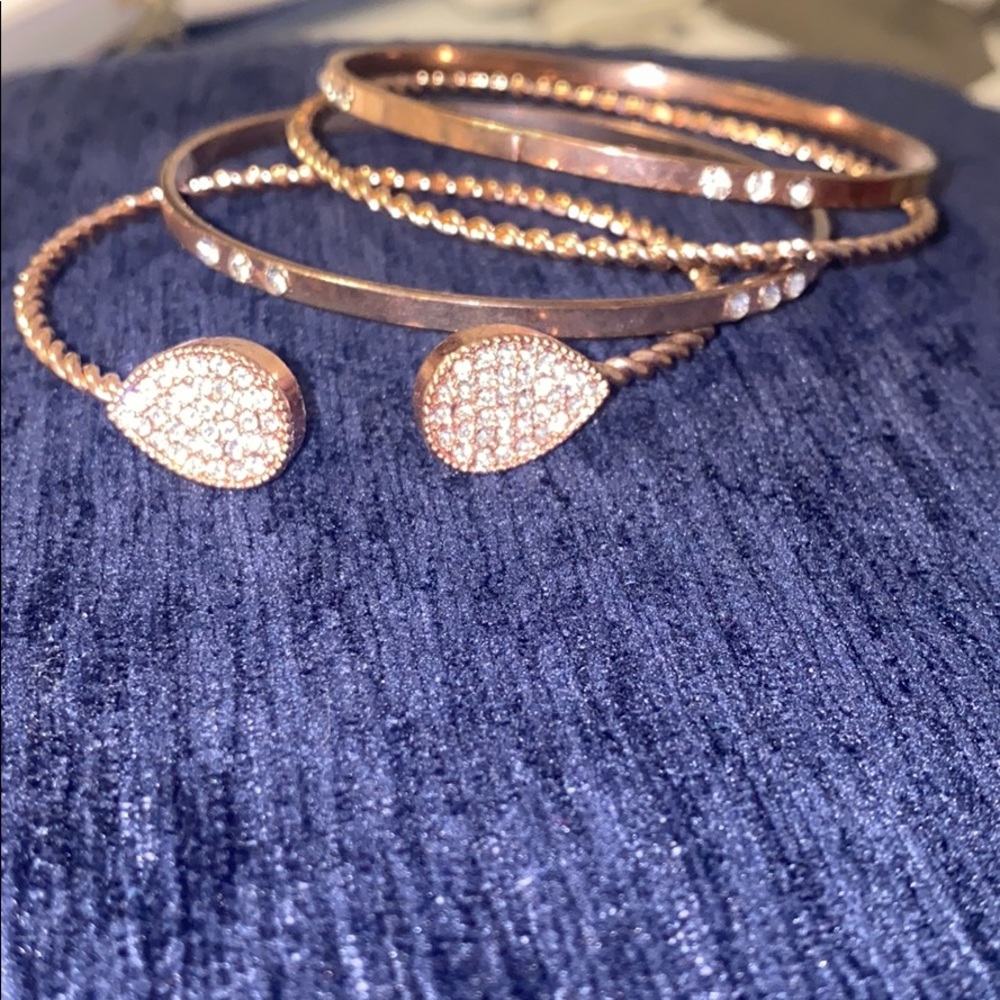 Bundle of 6 Rose Gold Bracelets